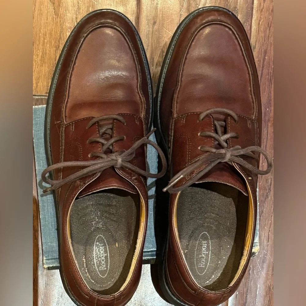 Rockport Leather Oxford Comfort Shoes Brown Lace Up Men’s 9M
